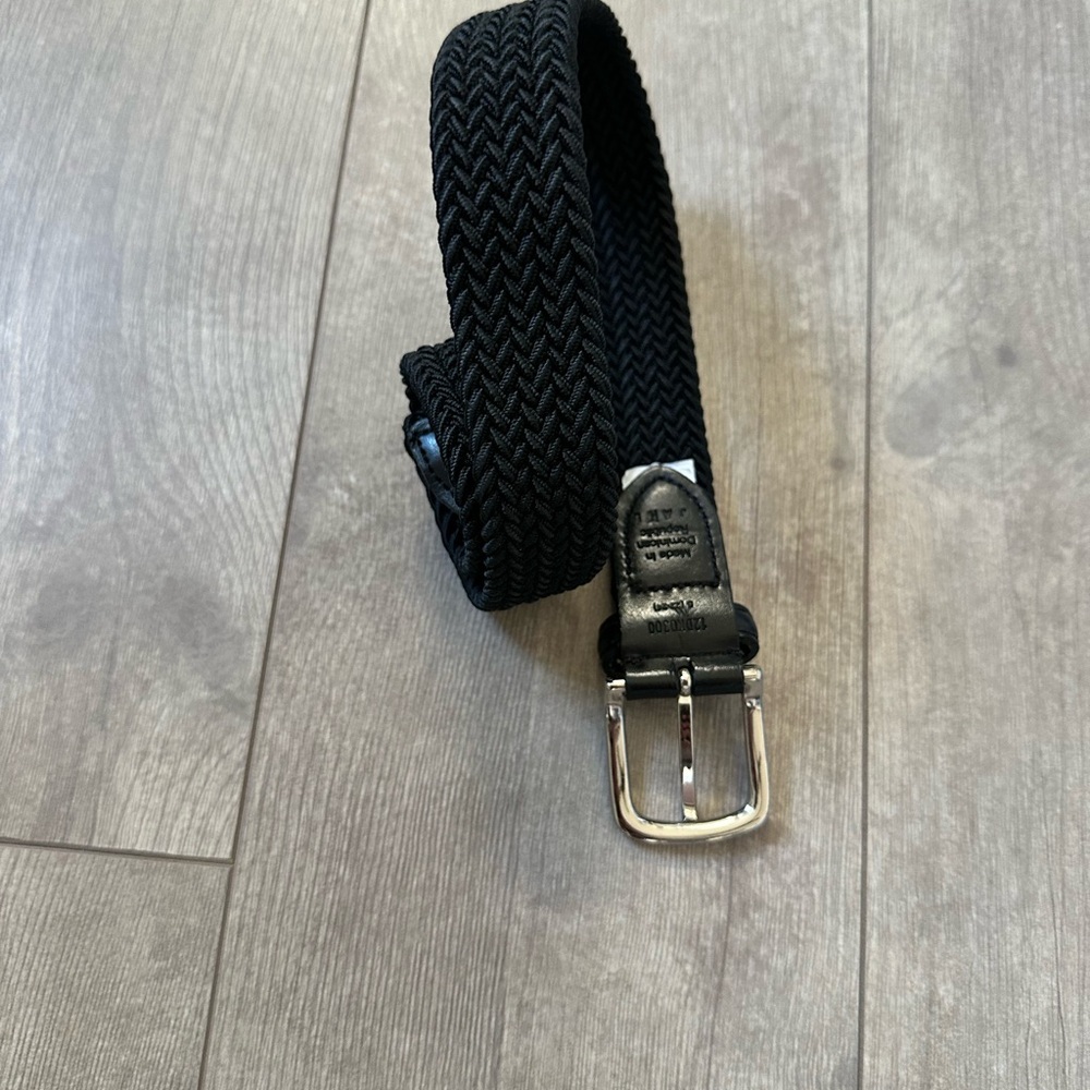 Vintage Boys Black Woven Braided Leather Belt Size Small “Jake” Engraved - Picture 4 of 14